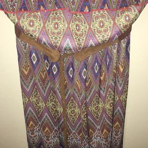 Strapless tribal maxi dress